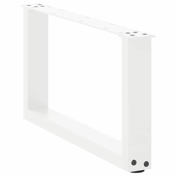 vidaXL U-formade soffbordben 2 delar Vit 60 x (30-31) cm Stål 4013141