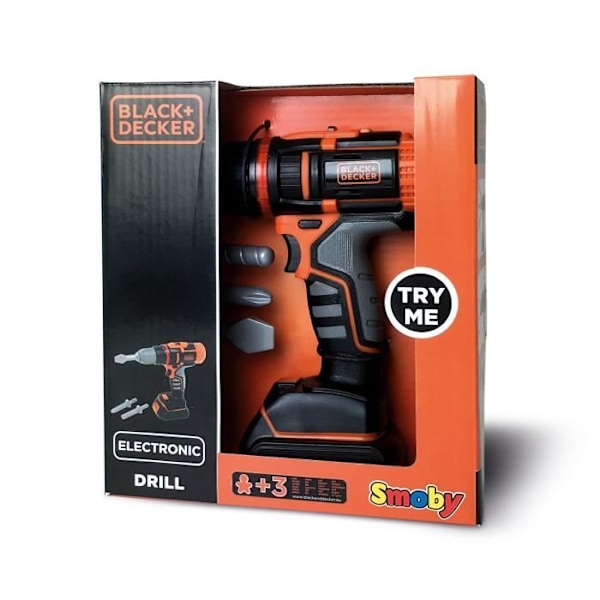 BLACK & DECKER Elektrisk borr - SMOBY Svart