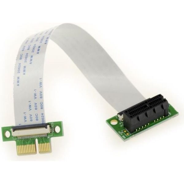 PCI Express Riser - FLEXIBEL - 1 PCIe 1x port - FPC-kablar 15 cm och 25 cm - Kompatibel 1.0/2.0/3.0