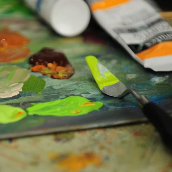 Målarblad - Liquitex - Punkt 2 - Rostfritt stål - Trähandtag - Matt finish Neutralt grått metall