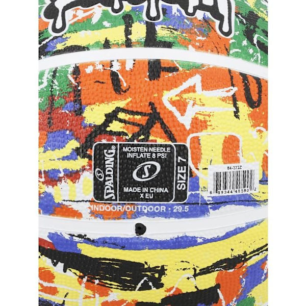 Basket - SPALDING - Regnbågsgraffiti - Gummi - Storlek 7 - Flerfärgad Flerfärgad 7