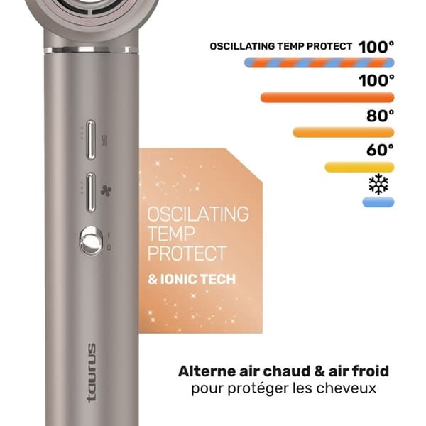 Hårtork - TAURUS - Airwave Digital Pro 7-i-1 - 1300 W - 5 munstycken - Ultra Ionic Care