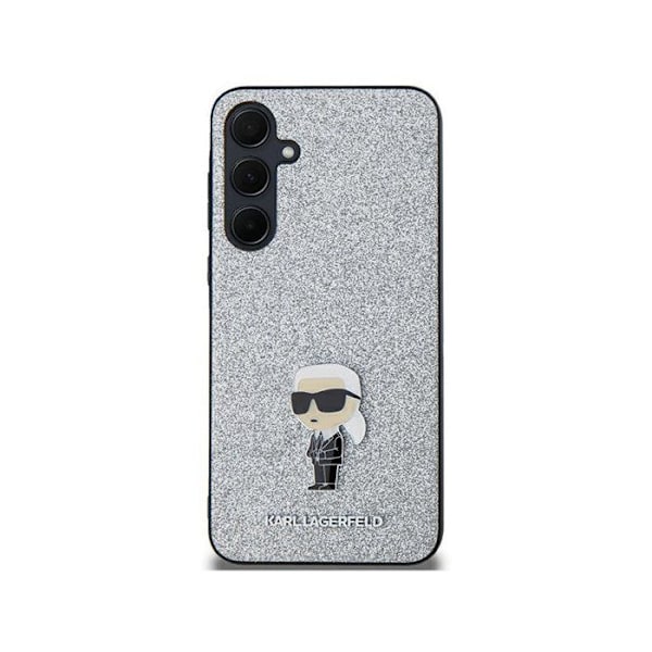 Mobilskal - Karl Lagerfeld - Galaxy A35 5G - Silver - Glittrande paljetter - Ikonik Logotyp Pengar