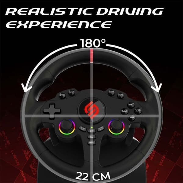 Volant gaming - SUBSONIC - Dubbel joystick LED - PS4 PC Switch Switch 2 Xbox One Xbox Series Svart
