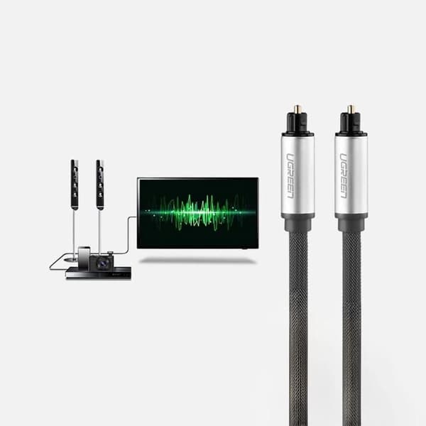 Optisk Kabel - UGREEN - AV108 - 2 meter - Toslink - SPDIF - Stereo Ljud