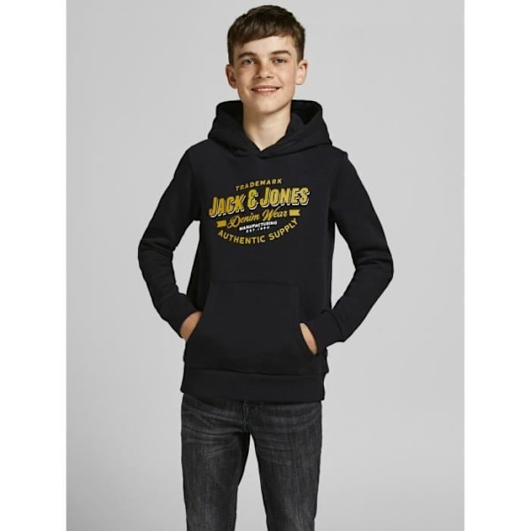 Barntröja - Jack & Jones - Logotyp - Svart - Långärmad - Andas Svart 8 år