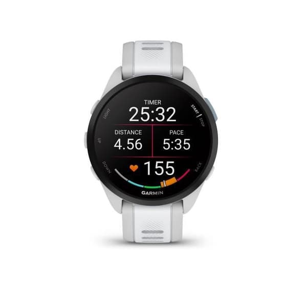 GPS-klocka - GARMIN - Forerunner 165 - 1,2" - Svart med vit / ljusgrå rem