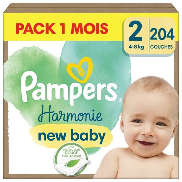 Pampers Harmonie Storlek 2, 204 Blöjor Vit