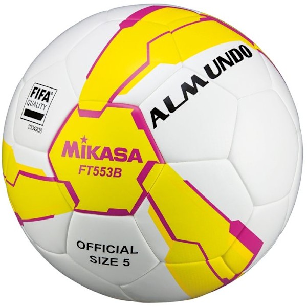 Fotboll - Mikasa - FT553B-YP - Storlek 5 - Syntetiskt läder - Unisex Vit 5
