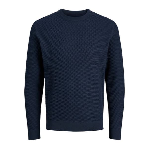Jack & Jones Reagan rundhalsad tröja i 100% bomull - regular fit mörk marinblå M