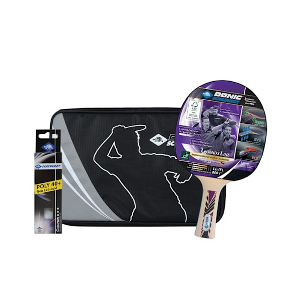 Bordtennis set - Schildkröt - Legends 800 - Offensiv racket - 3 bollar - FSC-certifierat svart