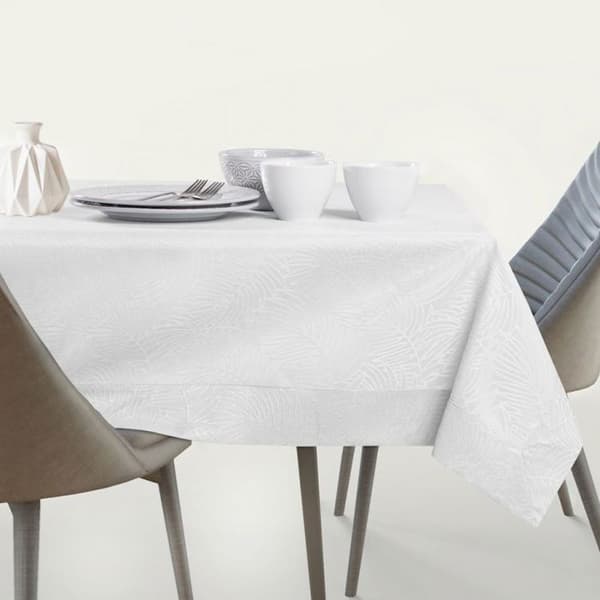 Bordduk - Gaia - Vit - Pressad växt - 140 x 280 cm Vit