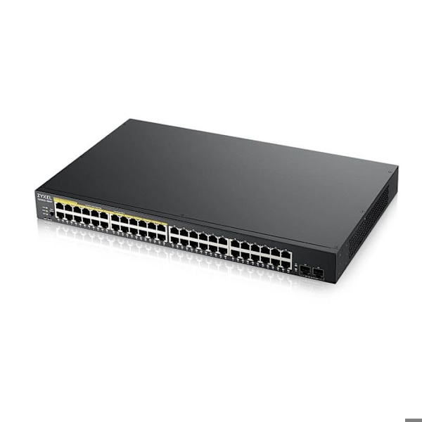 Switch - Zyxel - 48p Gbe 24PoE - L2 Smart - 48 portar RJ-45 - Rack Svart