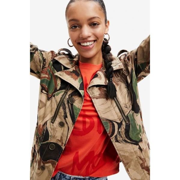 Desigual Holly damparkas - brun/armégrön - XS Brun/armégrön XL