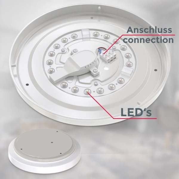 Ultraplatt rund LED badrumstaklampa IP44 Ø29cm LED platina 12W takbelysning kök hall sovrum