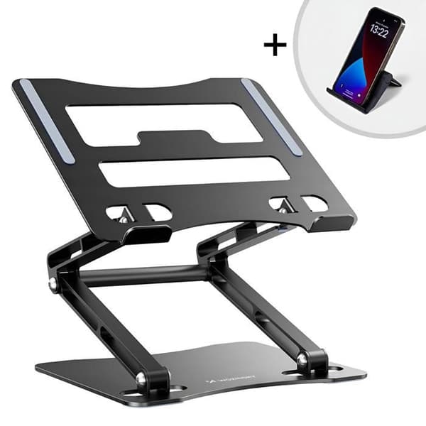 Bärbar datorstativ - WOZINSKY - WRS-CPY75DSB - Aluminium - Höjdjusterbar - Smartphone-stativ
