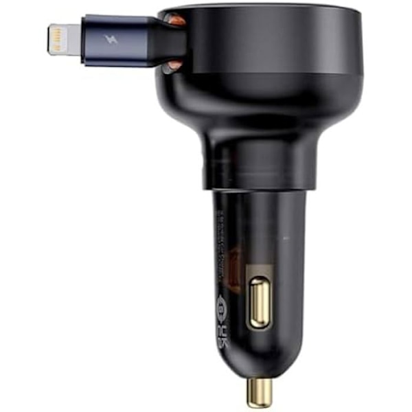 BilLaddare - BASEUS - Enjoyment Pro - Lightning-kabel ingår - 55W - Svart