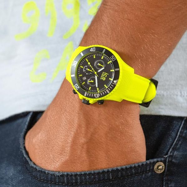 Herrklocka Ice Watch Quartz Chronograph Silikonrem Gul 019838 Gul