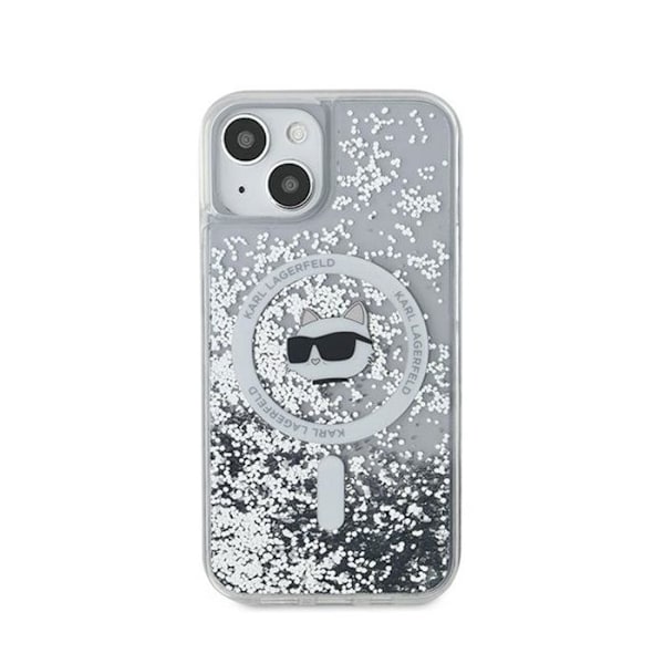 Karl Lagerfeld Liquid Glitter Choupette Head MagSafe - iPhone 15 Plus / 14 Plus skal (Transparent)