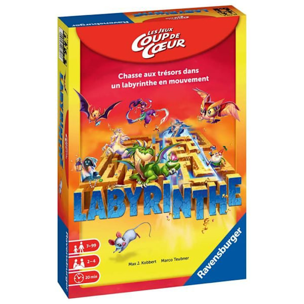 Sällskapsspel - Labyrint Favorit - 2 till 4 spelare - Från 7 år - Speltid 20 min - Skatter att jaga Flerfärgad