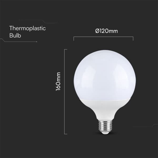 LED-globljus G120 E27 – 18W – 2000lm – Dagsljus – 120mm TA-21125 Vit
