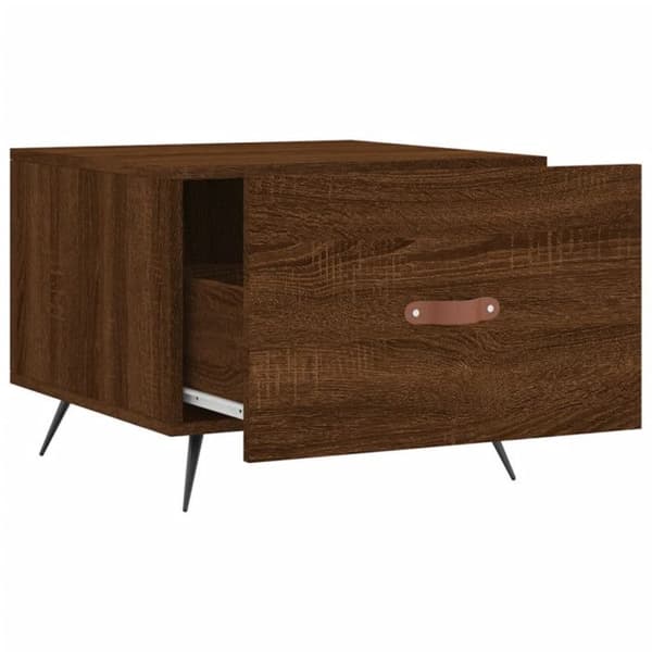 vidaXL Soffbord Brun Ek 50x50x40 cm Konstruerat trä 829346