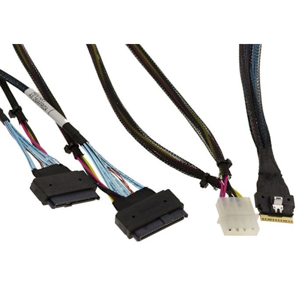 PCIe 4.0 Slim SAS SFF-8654 8i 74 stift till 2x SFF-8639 68 stift U2 U3 kabel 70 cm