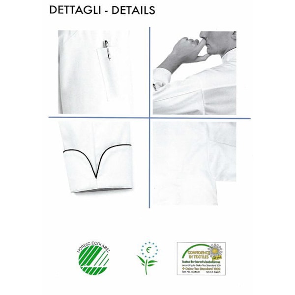 Blouson professionell Egochef - Kockjacka med långa ärmar 100 % mikrofiber Vit XL