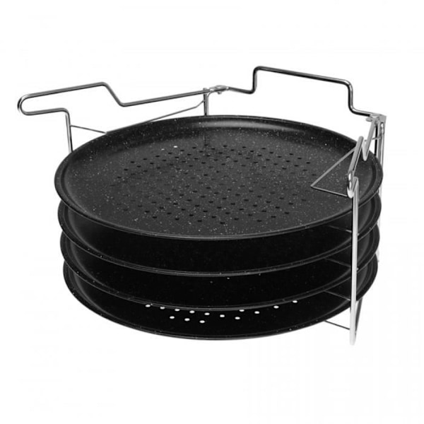 Pizzastenar - Kinghoff - KH1553 - Set om 4 - Färg Svart - Variabel temperatur Svart
