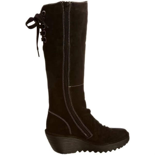 Kvinnor wedges - Fly London - Yust - Nubuckläder - Inre dragkedja - Justerbar snörning Svart 37