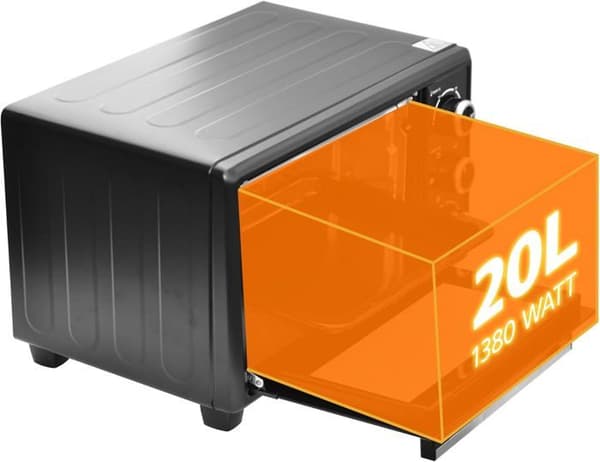 Mini fyr elektrisk - OPTIMUMX - 20 L - 1380 W - Timer 60 min - Luftcirkulation