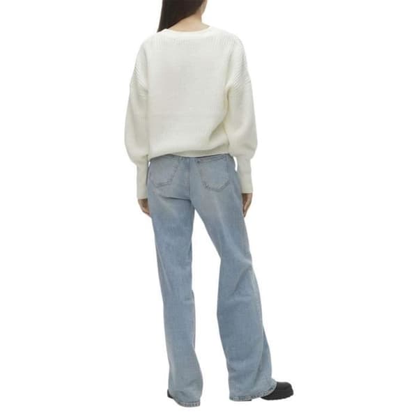 Cardigan - VERO MODA - Stickad - Knappkrage - Ecru - Vit Ecru S