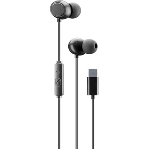 CELLULARLINE Cloud In-ear hörlurar - USB-C kontakt - Bullerdämpning Svart