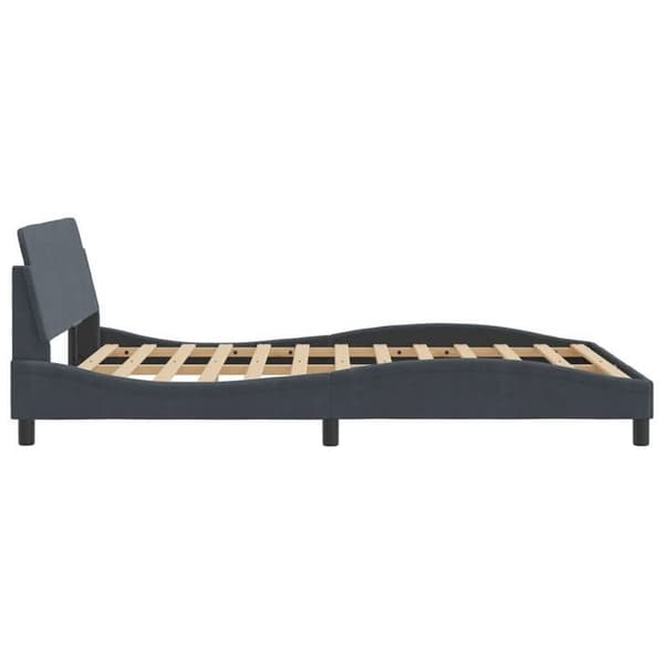 vidaXL Dover sängram mörkgrå 140x190 cm sammet 373173
