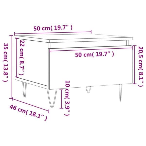vidaXL Soffbord 2 st Blank vit 50x46x35cm Konstruerat trä 830865