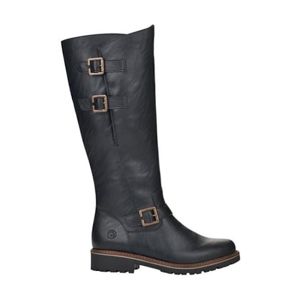 REMONTE R6590 damstövlar - 3,5 cm bred klack - Dragkedja - Svart läder Svart 41