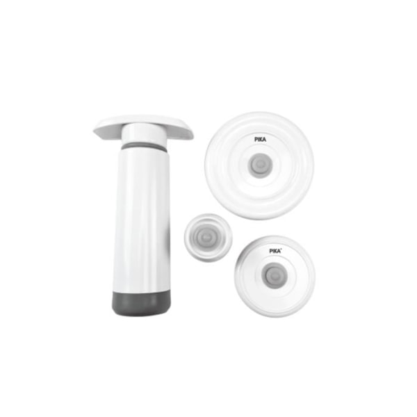 PIKA - Vakuumförpackningsset: Vakuumpump + 2 universella lock + 1 kork Vit