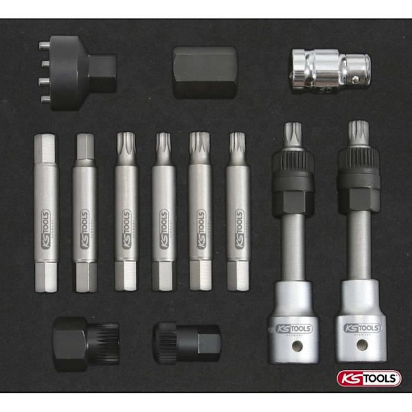 Verktygsmodul för löpande remskivor - KS TOOLS - 150.3100 - 13st - Nyckel 17 - Svart
