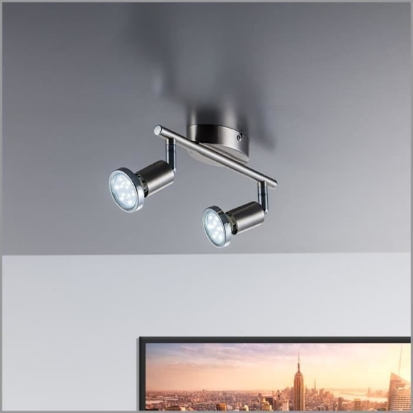LED-taklampa - B.K.LICHT - Mika 2 - Justerbar & vridbar - Varmvit 3 000K - 2x250 Lumen