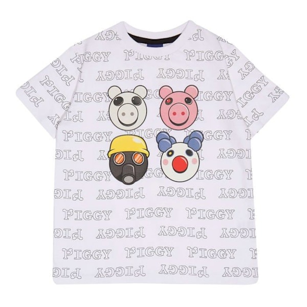 Popgear T-shirt - PGY90018BTS02 - Piggy Zeichen Fashion T-shirt för pojkar Vit 10-11 år gammal