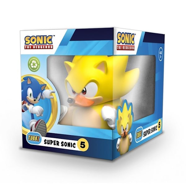 Samlarfigur - TUBBZ - Super Sonic - Gummikanin - 9 cm - Officiell Sonic The Hedgehog Super Sonic