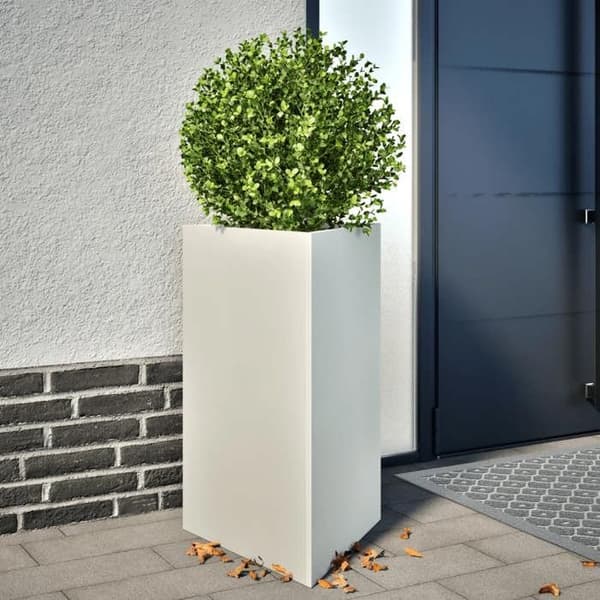 vidaXL Blomlådor 2 st vit triangulär 50x43x75 cm stål 851174