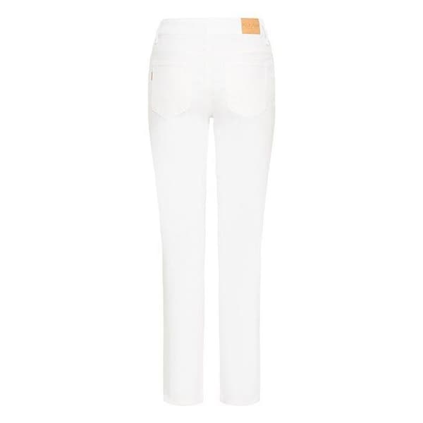 Jeans medium rak hög midja dam Pulz Jeans Emma vit denim 30/30
