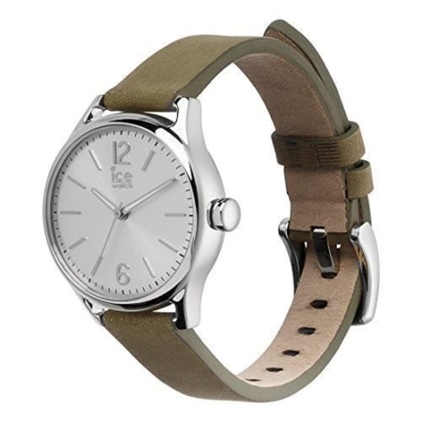 Ice-Watch - ICE time Khaki Silver - Grön damklocka med läderband - 013070 (liten)