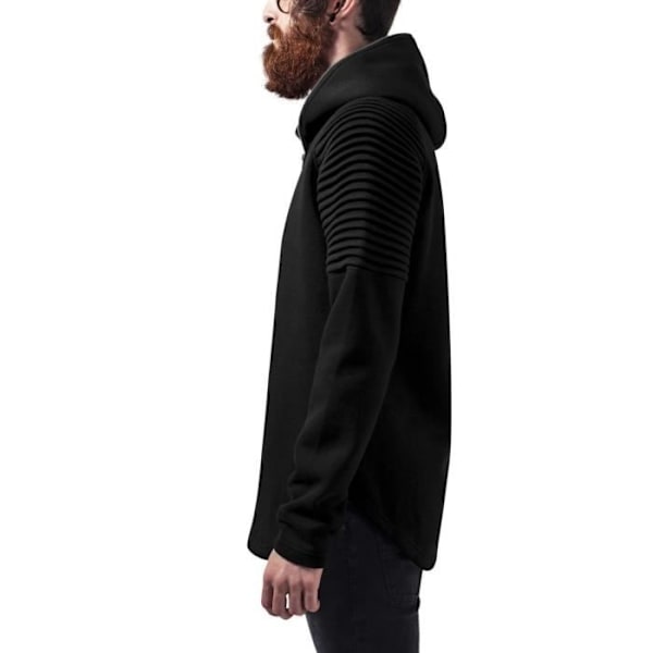 PLEATS TERRY hoodie svart - Urban Classics - Herr Svart M