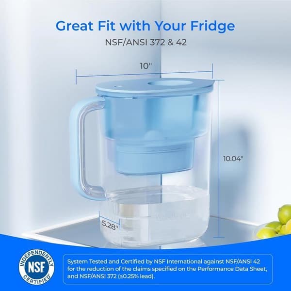 Filtreringskaraff - WATERDROP - WD-PT-07B - Blå - Ljusindikator (tyngd) - 200 gallon (≈3 månader)