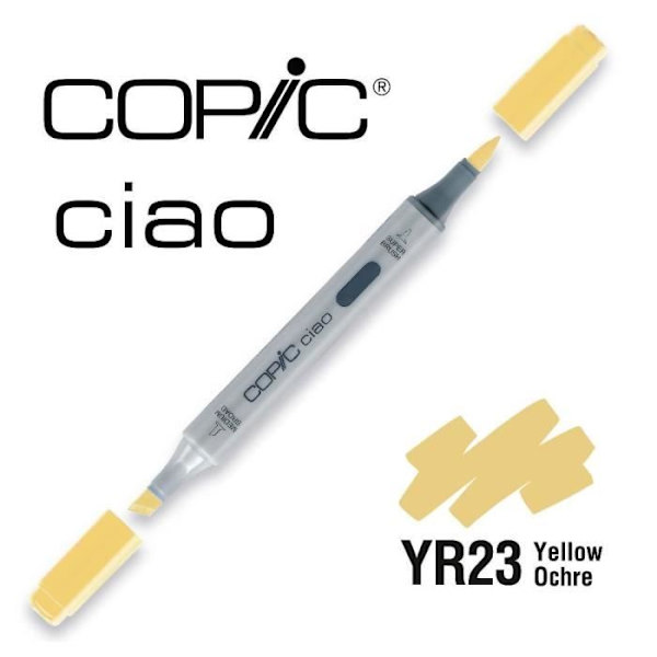 Alkoholmarkör - Copic - Ciao - Gul Röd - Bred avsmalnad spets - Mjuk penselspets Gul Röd