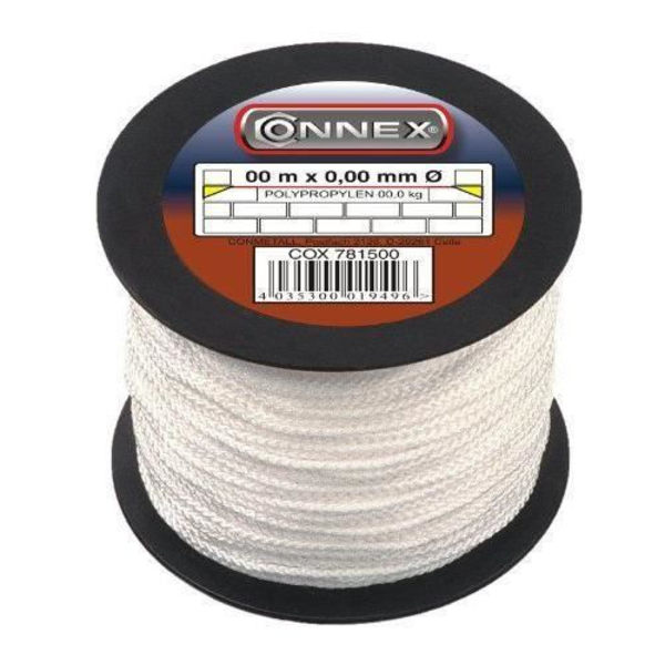 Murarsnöre - Connex - COX781550 - 100 m - 2 mm - Max 60 kg - Vit Vit