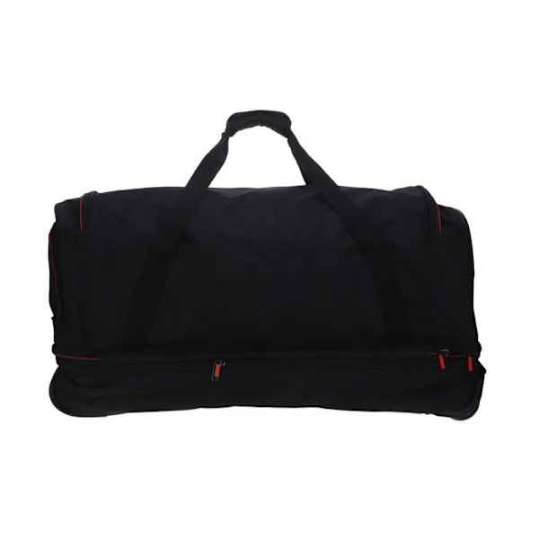 Åkpåse - Travelite - Basics Wheeled Duffle 70 - Svart - 100% polyester - Stort format svart, orange