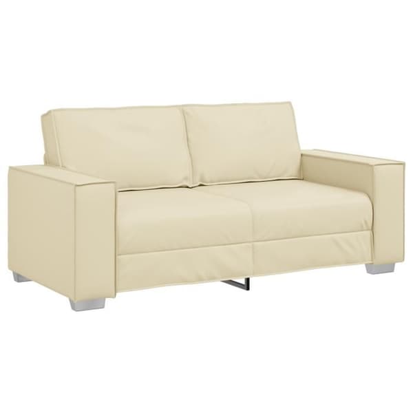Soffa loveseat crème 140 cm i konstläder